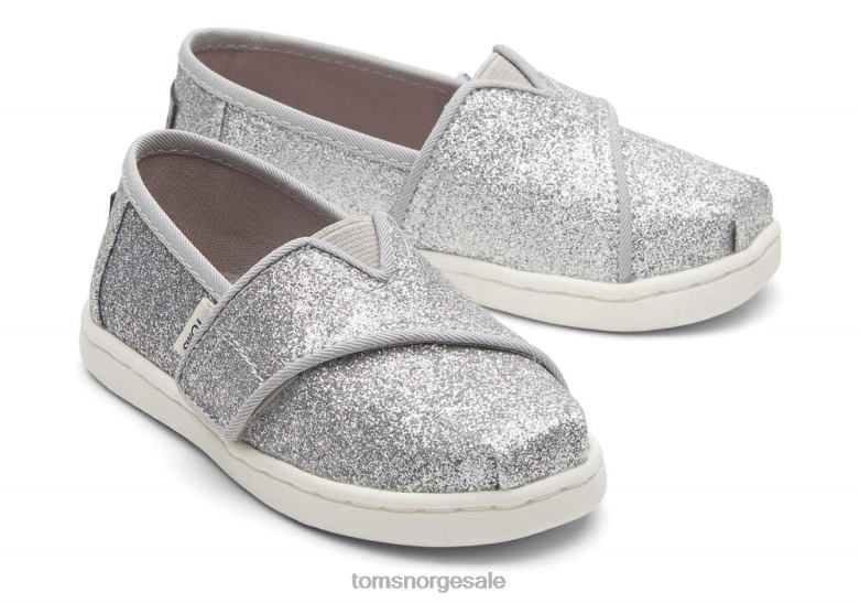 Toms barnglitter alpargatairiserende sølv sko 0V06V528