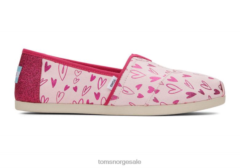 Toms kvinneralpargata foliehjerterrosa hjerter sko 0V06V61