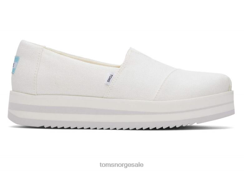 Toms kvinneralpargata midform espadrillehvitt lerret sko 0V06V60