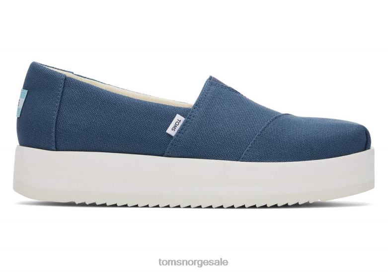 Toms kvinneralpargata midform espadrillemajolica blå sko 0V06V59