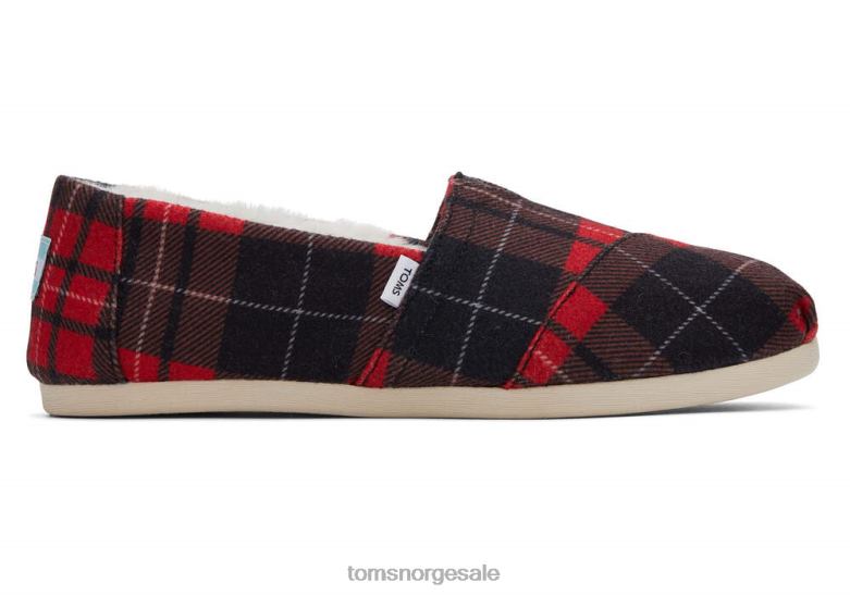 Toms kvinnerrutete alpargatarød tartan sko 0V06V69