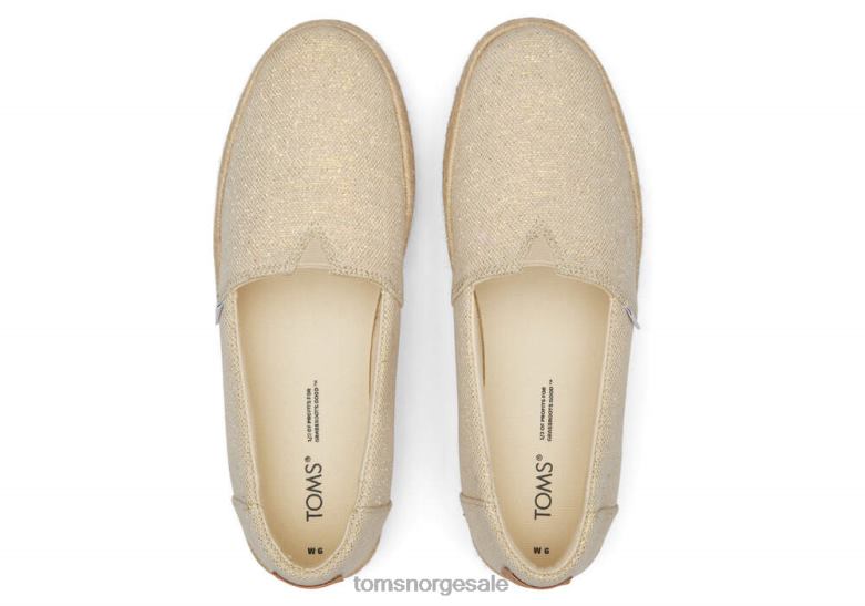 Toms kvinnervalencia eco platform espadrillemørkt naturlig metallisk lin sko 0V06V164