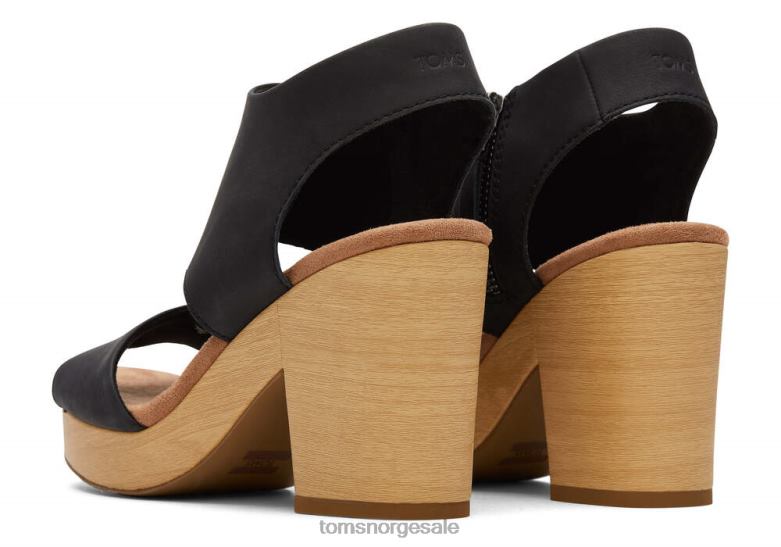 Toms kvinnerplattformsandal i skinn fra MallorcaSvart lær sko 0V06V212