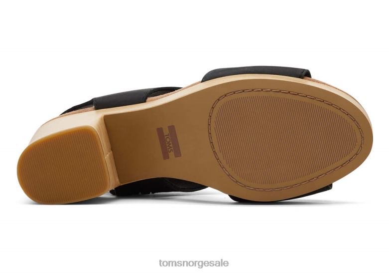 Toms kvinnerplattformsandal i skinn fra MallorcaSvart lær sko 0V06V212