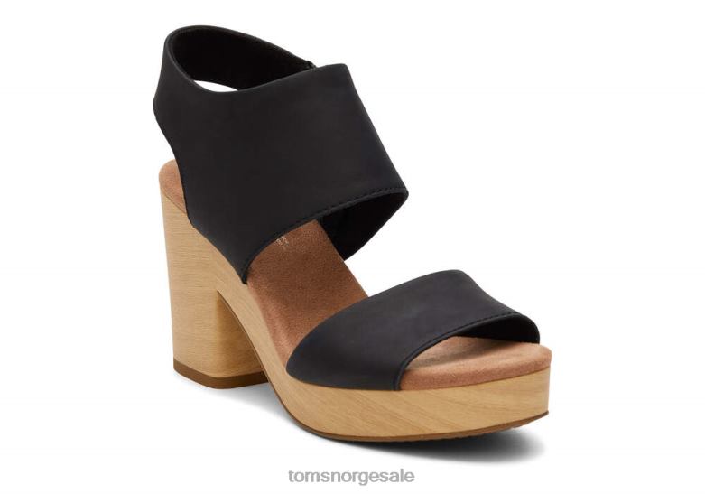 Toms kvinnerplattformsandal i skinn fra MallorcaSvart lær sko 0V06V212