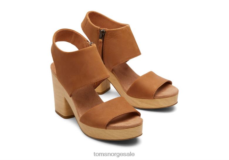 Toms kvinnerplattformsandal i skinn fra Mallorcabrunt skinn sko 0V06V211