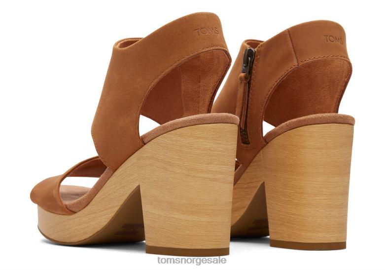 Toms kvinnerplattformsandal i skinn fra Mallorcabrunt skinn sko 0V06V211