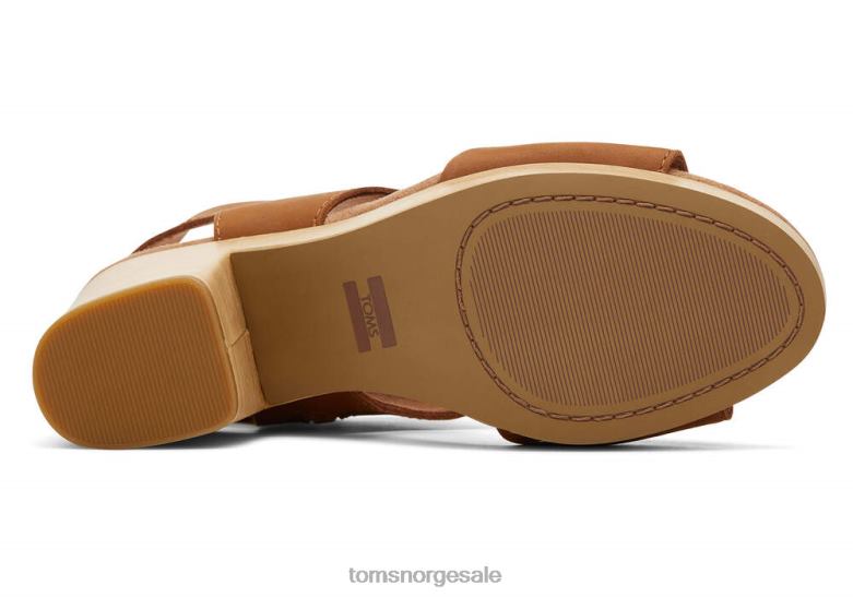 Toms kvinnerplattformsandal i skinn fra Mallorcabrunt skinn sko 0V06V211