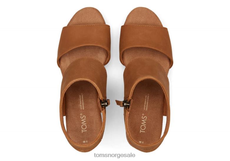 Toms kvinnerplattformsandal i skinn fra Mallorcabrunt skinn sko 0V06V211