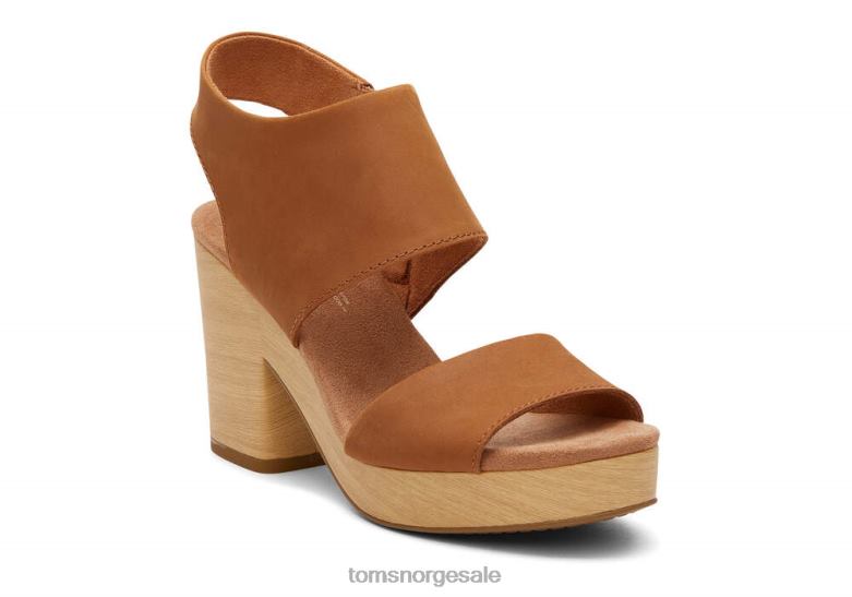Toms kvinnerplattformsandal i skinn fra Mallorcabrunt skinn sko 0V06V211