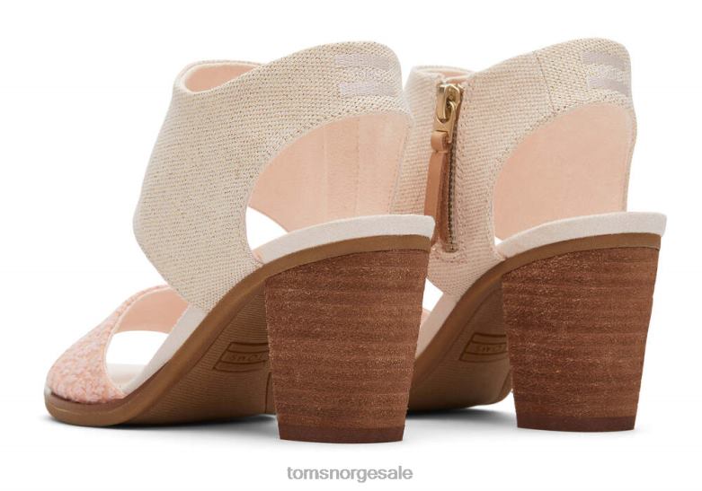 Toms kvinnersandal med utskjæring på Mallorcametallisk støvete fersken sko 0V06V217