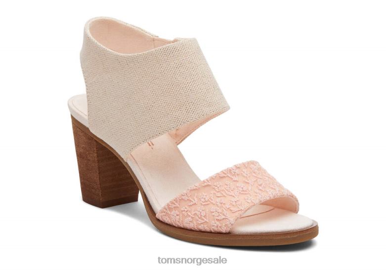 Toms kvinnersandal med utskjæring på Mallorcametallisk støvete fersken sko 0V06V217
