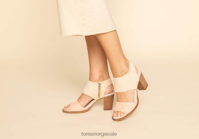 Toms kvinnersandal med utskjæring på Mallorcametallisk støvete fersken sko 0V06V217