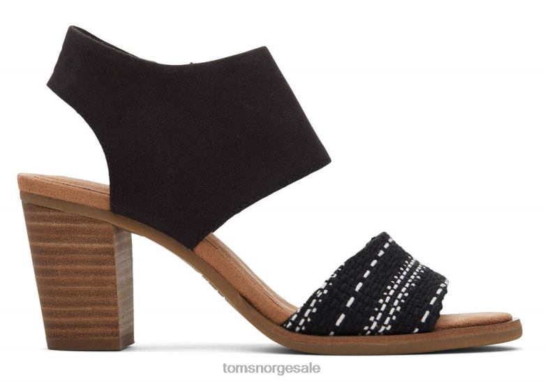 Toms kvinnersandal med utskjæring på Mallorcasvart vevd sko 0V06V215