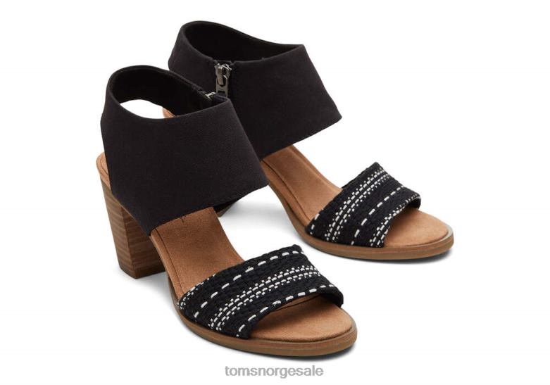 Toms kvinnersandal med utskjæring på Mallorcasvart vevd sko 0V06V215