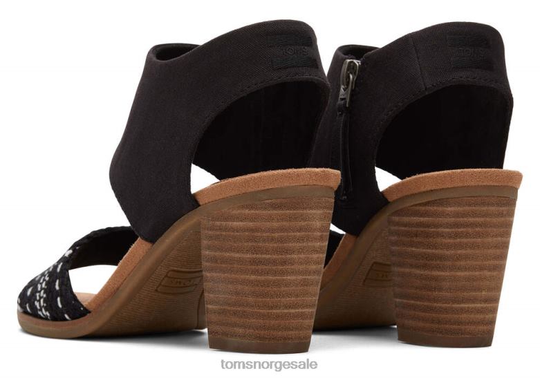 Toms kvinnersandal med utskjæring på Mallorcasvart vevd sko 0V06V215