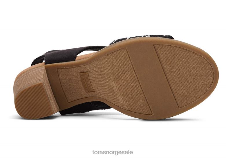Toms kvinnersandal med utskjæring på Mallorcasvart vevd sko 0V06V215
