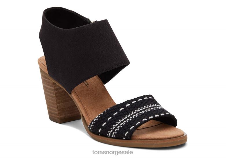 Toms kvinnersandal med utskjæring på Mallorcasvart vevd sko 0V06V215